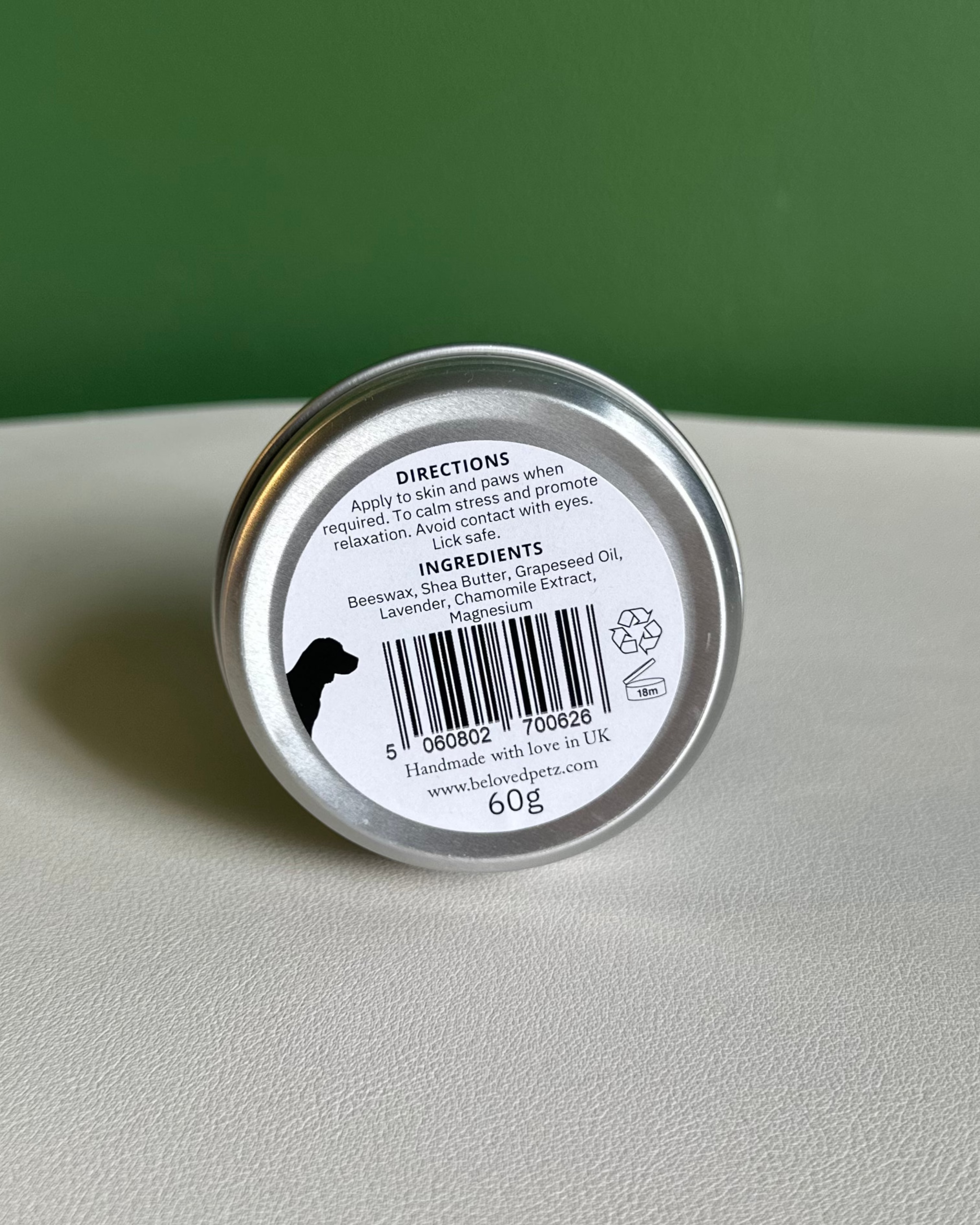Calming Dog Balm for Paws and Nose – Lavender Chamomile Relief 60g